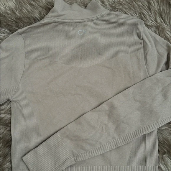 Calvin Klein beige athletic zip up (size S) - Picture 2 of 2